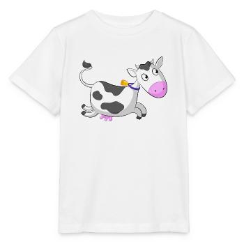 Galloping cartoon cow - Stanley/Stella MINI CREATOR Kids’ T-Shirt - white - Front - Maike (125cm)
