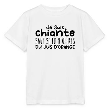 Femme qui adore Jus d'orange. Design Drôle Humour - T-shirt bio MINI CREATOR Stanley/Stella Enfant - blanc - Devant - Maike (125cm)