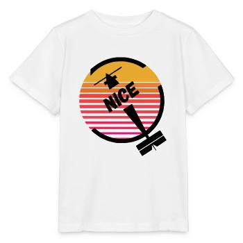 Nizza Côte d'Azur Frankreich Soleil Retro Flughafen - Stanley/Stella Kinder T-Shirt MINI CREATOR  - Weiß - Vorne - Maike (125cm)