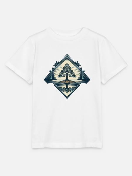 Baum ästhetisch in Raute - Stanley/Stella Kinder T-Shirt MINI CREATOR - Weiß