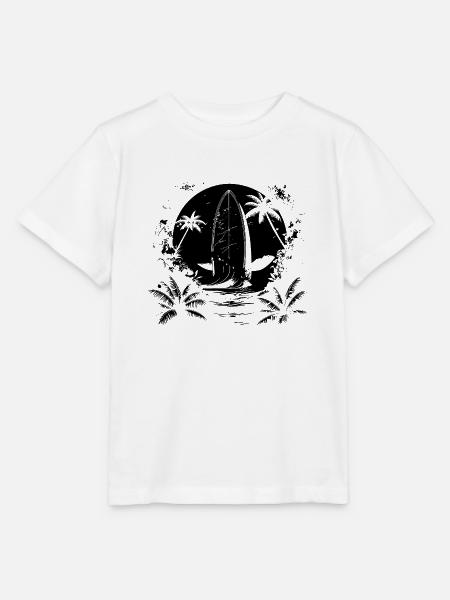 Surfen Zeichnung - Stanley/Stella Kinder T-Shirt MINI CREATOR - Weiß