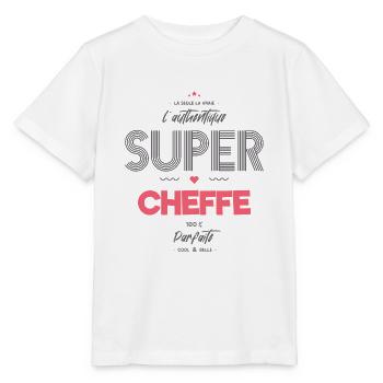 L authentique super cheffe - T-shirt bio MINI CREATOR Stanley/Stella Enfant - blanc - Devant - Maike (125cm)