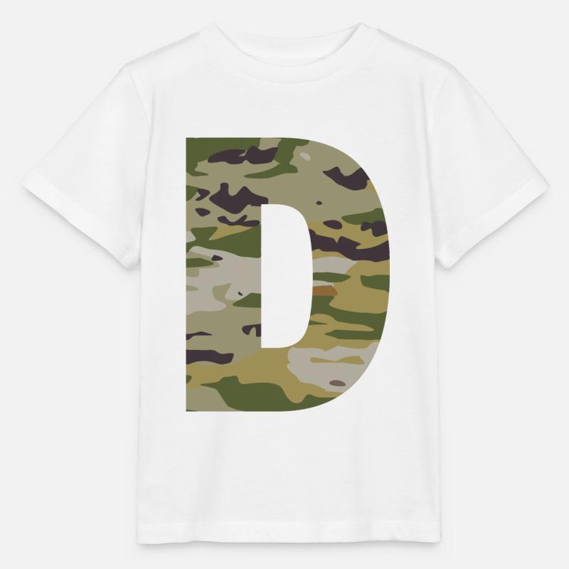 Tarnbuchstabe D - Stanley/Stella Kinder T-Shirt MINI CREATOR  - Weiß