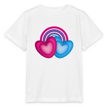 Zwei große Herzen mit Herz in Herz. - Stanley/Stella Kinder T-Shirt MINI CREATOR  - Weiß - Vorne - Maike (125cm)
