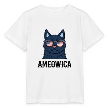 Ameowica Kätzchen Hauskatze Miezekatze - Stanley/Stella Kinder T-Shirt MINI CREATOR  - Weiß - Vorne - Maike (125cm)