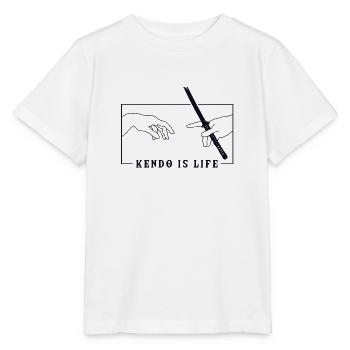 Michelangelo Création d'Adam Kendo Kata Kenjutsu - T-shirt bio MINI CREATOR Stanley/Stella Enfant - blanc - Devant - Maike (125cm)