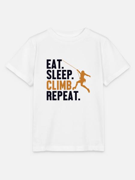 Eat Sleep Climb Repeat Alpinklettern - Stanley/Stella Kinder T-Shirt MINI CREATOR - Weiß