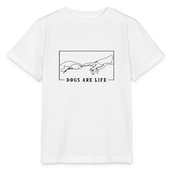 Michelangelo Création d'Adam Chiens Wauwau Mâle - T-shirt bio MINI CREATOR Stanley/Stella Enfant - blanc - Devant - Maike (125cm)
