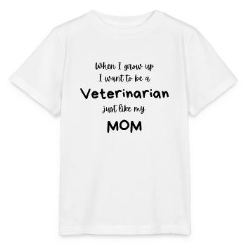 Je veux être médecin vétérinaire comme Maman - T-shirt bio MINI CREATOR Stanley/Stella Enfant - blanc - Devant - Maike (125cm)