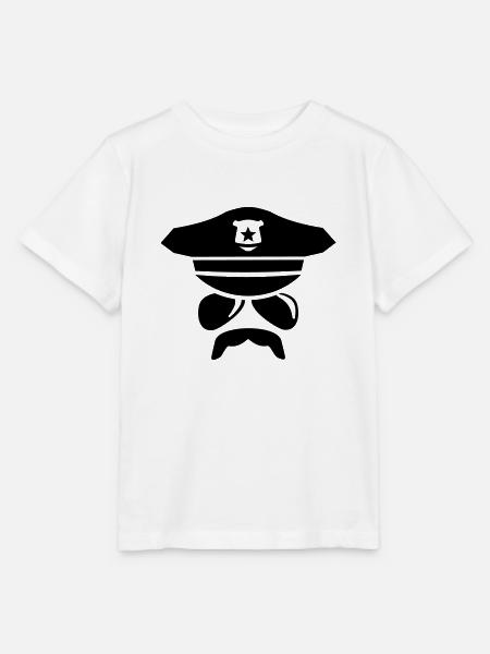 Cop - politieagent - Stanley/Stella Kinder-T-shirt MINI CREATOR  - wit