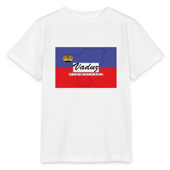 Vaduz - Hauptstadt mit GPS & Flagge - Stanley/Stella Kinder T-Shirt MINI CREATOR  - Weiß - Vorne - Maike (125cm)