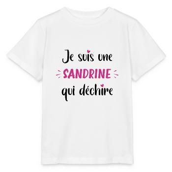 Je suis une sandrine qui déchire - T-shirt bio MINI CREATOR Stanley/Stella Enfant - blanc - Devant - Maike (125cm)