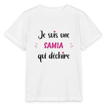 Je suis une samia qui déchire - T-shirt bio MINI CREATOR Stanley/Stella Enfant - blanc - Devant - Maike (125cm)