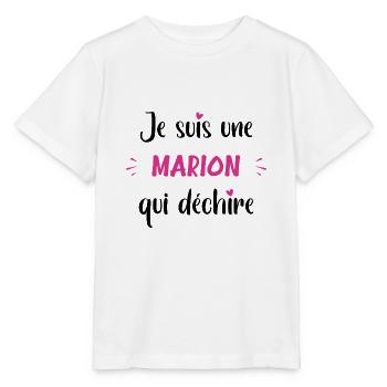 Je suis une marion qui déchire - T-shirt bio MINI CREATOR Stanley/Stella Enfant - blanc - Devant - Maike (125cm)