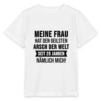 Silver Wedding Wedding Anniversary Silver Gift - Stanley/Stella MINI CREATOR Kids’ T-Shirt - white - Front - Maike (125cm)