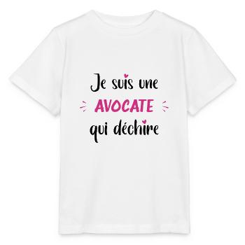 Je suis une avocate qui déchire - T-shirt bio MINI CREATOR Stanley/Stella Enfant - blanc - Devant - Maike (125cm)