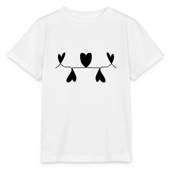 Herzen Linie Liebe Herz - Stanley/Stella Kinder T-Shirt MINI CREATOR  - Weiß - Vorne - Maike (125cm)