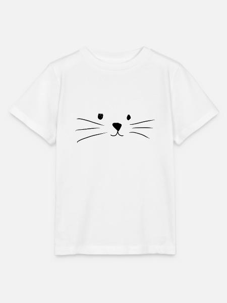 Katze Tier Nase Symbol - Stanley/Stella Kinder T-Shirt MINI CREATOR - Weiß