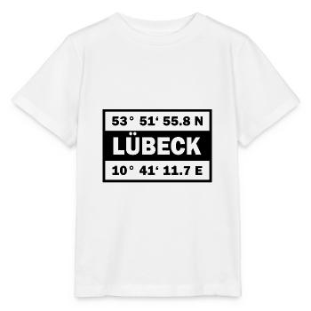 Lübeck Koordinaten Hansestadt Lübeck - Stanley/Stella Kinder T-Shirt MINI CREATOR  - Weiß - Vorne - Maike (125cm)