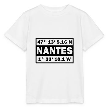 Nantes Koordinaten Stadt Frankreich Nantes - Stanley/Stella Kinder T-Shirt MINI CREATOR  - Weiß - Vorne - Maike (125cm)
