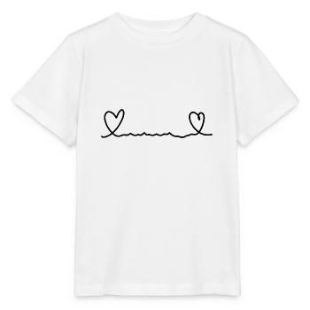 Two Hearts Heart Line - Stanley/Stella MINI CREATOR Kids’ T-Shirt - white - Front - Maike (125cm)