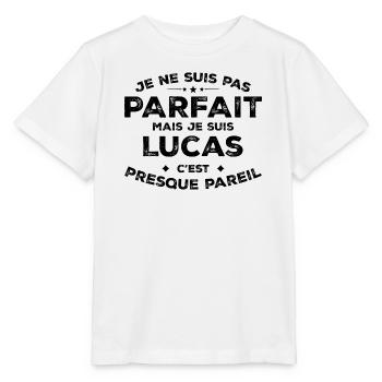 Lucas Un Prénom, Une Attitude L’Humour Lucas - T-shirt bio MINI CREATOR Stanley/Stella Enfant - blanc - Devant - Maike (125cm)