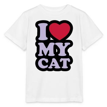 I love my cat - Ich liebe meine Katze - Stanley/Stella Kinder T-Shirt MINI CREATOR  - Weiß - Vorne - Maike (125cm)