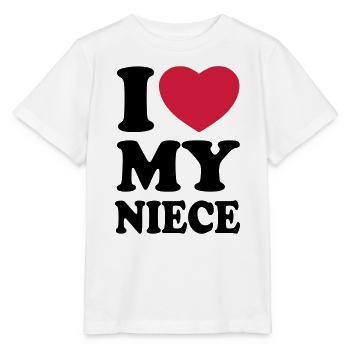 I love my niece - J'aime ma nièce - T-shirt bio MINI CREATOR Stanley/Stella Enfant - blanc - Devant - Maike (125cm)