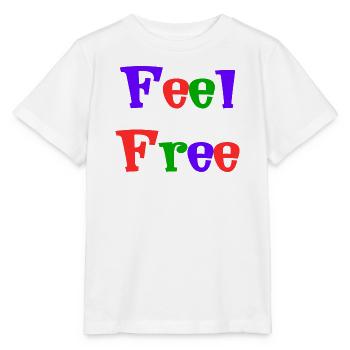 KOSTENLOS. KOSTENLOS. GLÜCKLICH. KOSTENLOS. FREIHEIT. WOHLFAHRT. ZEN. - Stanley/Stella Kinder T-Shirt MINI CREATOR  - Weiß - Vorne - Maike (125cm)