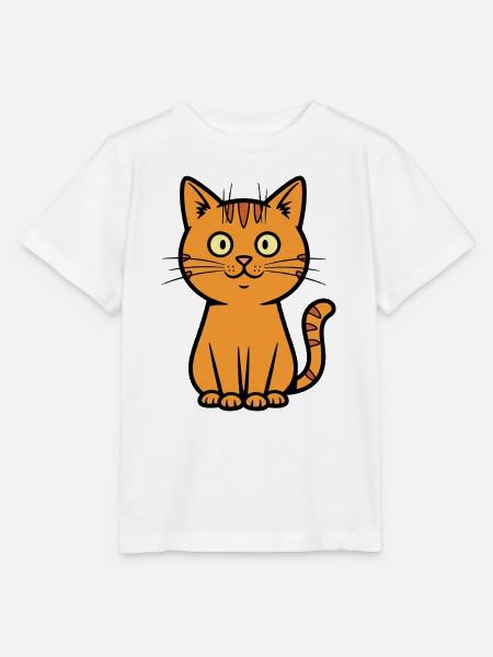 Verspielte Katzenillustration für Kinder - Stanley/Stella Kinder T-Shirt MINI CREATOR  - Weiß