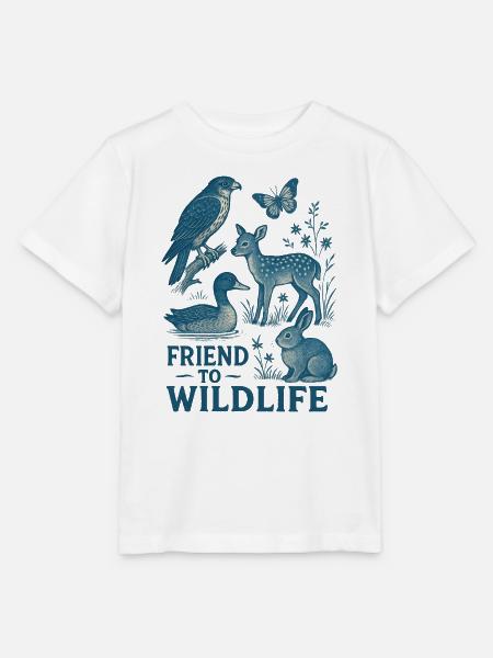 Tierwelt Freundschaft Illustration - Stanley/Stella Kinder T-Shirt MINI CREATOR  - Weiß
