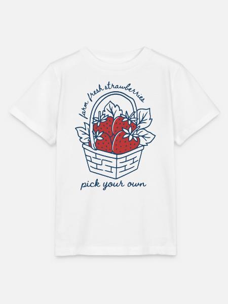 Erdbeerkorb mit personalisierter Nachricht - Stanley/Stella Kinder T-Shirt MINI CREATOR - Weiß