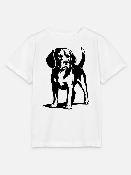 Minimalistische Beagle-Hundelinie - Stanley/Stella Kinder T-Shirt MINI CREATOR - Weiß