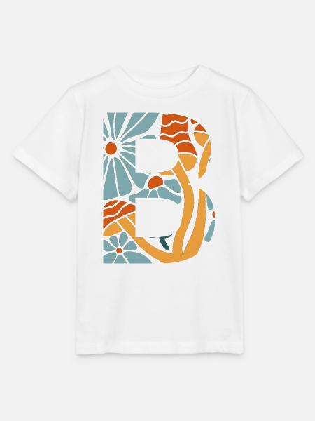 Buchstabe b groovige Blumen Geschenkidee - Stanley/Stella Kinder T-Shirt MINI CREATOR  - Weiß