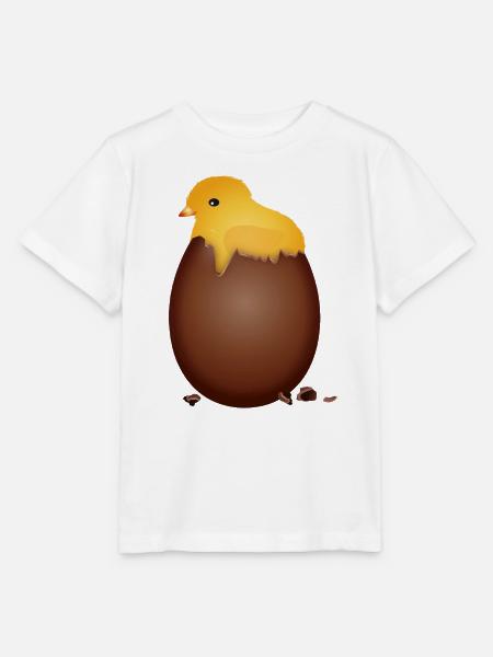 Schokoladen-Osterei mit süßem Küken - Stanley/Stella Kinder T-Shirt MINI CREATOR - Weiß