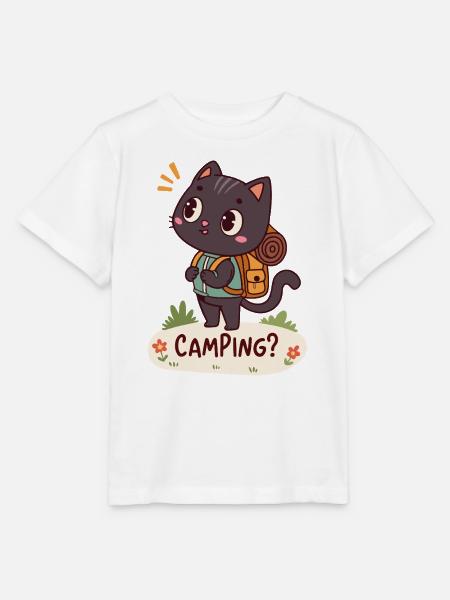 Katzencamper auf einer Wanderung - Stanley/Stella Kinder T-Shirt MINI CREATOR  - Weiß