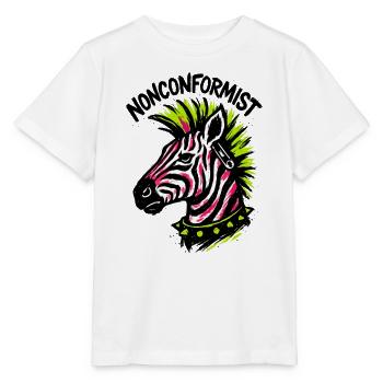 Zebra Punk Maverick Crest Neon Style Rocker - Stanley/Stella MINI CREATOR Kids’ T-Shirt - white - Front - Maike (125cm)