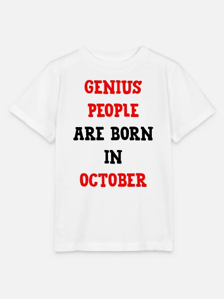 Baby Genius Geburtsgeschenk Oktober - Stanley/Stella Kinder T-Shirt MINI CREATOR  - Weiß
