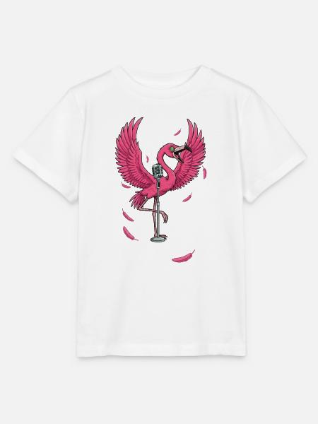 Pink Flamingo Bühnenauftritt - Stanley/Stella Kinder T-Shirt MINI CREATOR  - Weiß