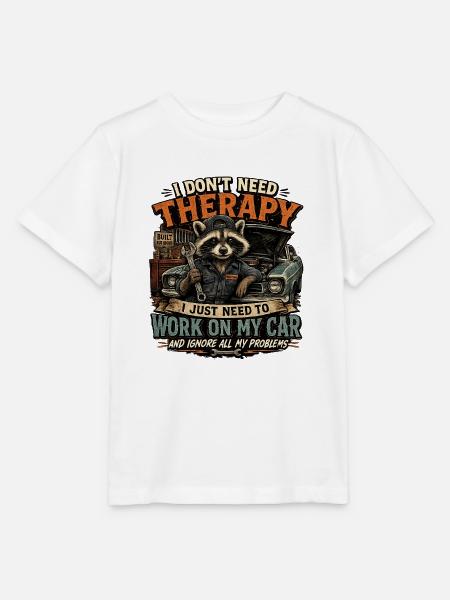 I Don’t Need Therapy I Need My Car - Stanley/Stella Kinder T-Shirt MINI CREATOR - Weiß