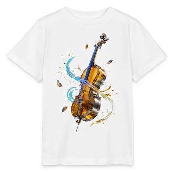 Violon en Spirales lumineuses - T-shirt bio MINI CREATOR Stanley/Stella Enfant - blanc - Devant - Maike (125cm)