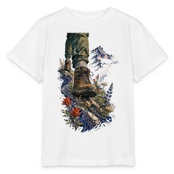 Abenteuerstiefel und Wildblumen - Stanley/Stella Kinder T-Shirt MINI CREATOR  - Weiß - Vorne - Maike (125cm)
