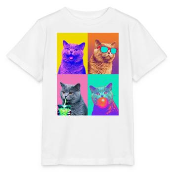 Cats British Shorthair Cat - Stanley/Stella MINI CREATOR Kids’ T-Shirt - white - Front - Maike (125cm)