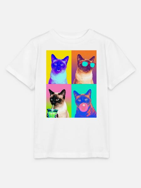 Katzen Siam Katze - Stanley/Stella Kinder T-Shirt MINI CREATOR - Weiß