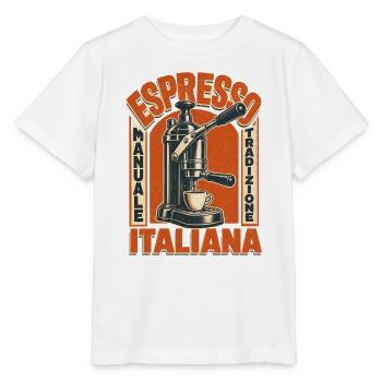 Espresso Manuale – Echte italienische Kaffeekunst - Stanley/Stella Kinder T-Shirt MINI CREATOR  - Weiß - Vorne - Maike (125cm)