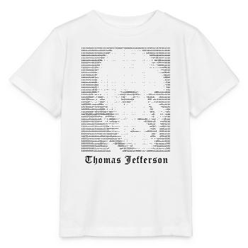 Thomas Jefferson ASCII Kunst - Stanley/Stella Kinder T-Shirt MINI CREATOR  - Weiß - Vorne - Maike (125cm)