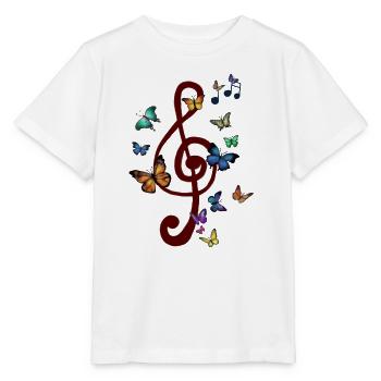 Flatternder_Notenschluessel - Stanley/Stella Kinder T-Shirt MINI CREATOR  - Weiß - Vorne - Maike (125cm)