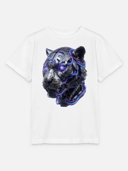 Neon-Tiger Kopf - Stanley/Stella Kinder T-Shirt MINI CREATOR  - Weiß