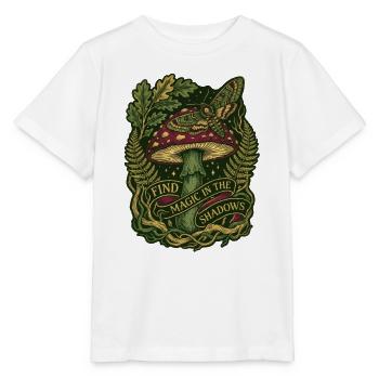 Magischer Wald-Pilzmotten-Inschrift Cottagecore - Stanley/Stella Kinder T-Shirt MINI CREATOR  - Weiß - Vorne - Maike (125cm)
