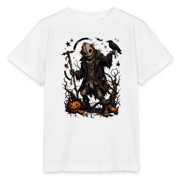 Verfluchte Vogelscheuche mit Kerbislaternen - Stanley/Stella Kinder T-Shirt MINI CREATOR  - Weiß - Vorne - Maike (125cm)